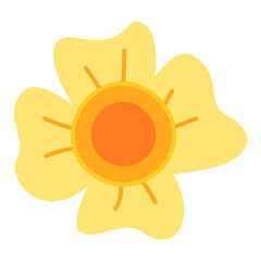 Simple cute flower Icon In flat design