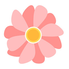 Simple cute flower Icon In flat design