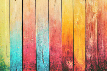 Obraz premium Vintage colorful wood background, 3D illustration.