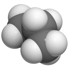 Propane fuel molecule, molecular model