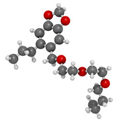 Piperonyl butoxide (PBO) pesticide synergist molecule. Increases potency of insecticides by inhibiting breakdown by cytochrome P450.