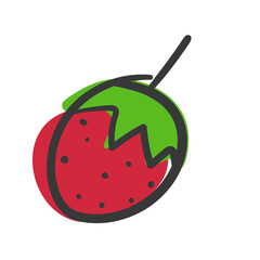 straw berry hand drawn doodle fruits