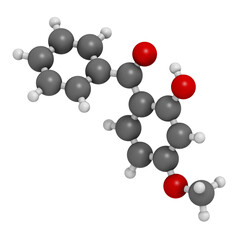 Oxybenzone sunscreen molecule.