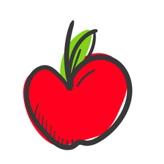 apple hand drawn doodle fruits