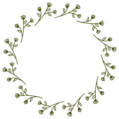 Abstract floral frame background vector.  Invitation design with leaves