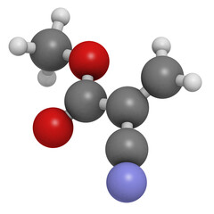 Methyl cyanoacrylate molecule, the main component of cyanoacrylate glues (instant glue).
