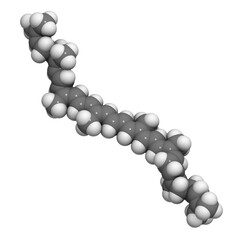 Lycopene molecule (healthy tomato component), chemical structure