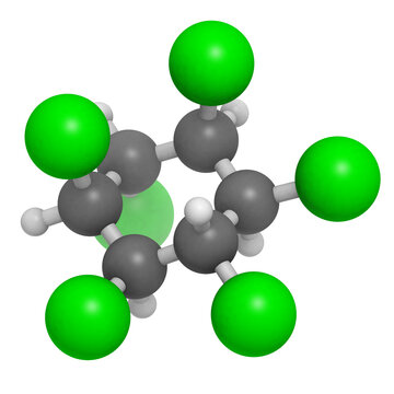 Lindane pesticide, molecular model
