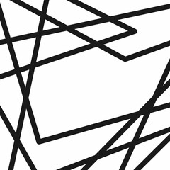 Square background with chaotic intersecting lines. Simple vector illustration. - 533490972