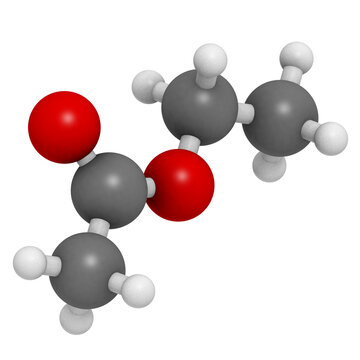 Ethyl acetate (EtOAc) molecule, chemical structure