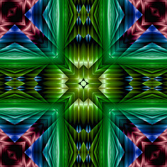 3d effect - abstract kaleidoscopic geometric  fractal graphic 