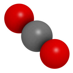 Carbon dioxide (CO2) molecule, chemical structure