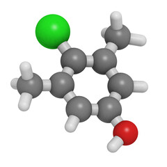 Chloroxylenol molecule, chemical structure