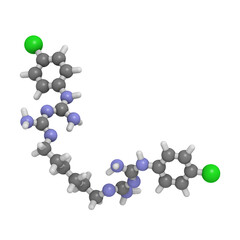 Chlorhexidine antiseptic molecule, chemical structure