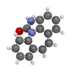 Carbamazepine anticonvulsant and mood stabilizing drug molecule. Used to treat epilepsy (convulsions), bipolar disorder and a number of other diseases.