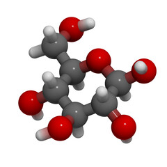 Glucose (D-glucose, dextrose) grape sugar molecule.