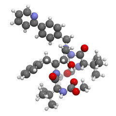 Atazanavir HIV drug (protease inhibitor class), chemical structure.