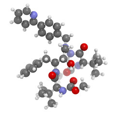 Atazanavir HIV drug (protease inhibitor class), chemical structure.