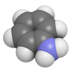 aniline (phenylamine, aminobenzene), molecular model