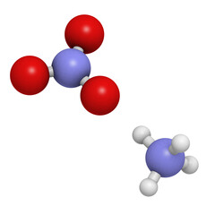 Ammonium nitrate fertilizer, molecular model