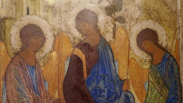 The Holy Trinity. Andrey Rublev. 1420s. Russian Icon.	
