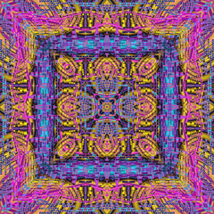 3d effect - abstract colorful kaleidoscopic fractal graphic 