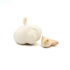 Garlic on white background