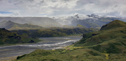 iceland mountain sunset hiking walking Laugavegur