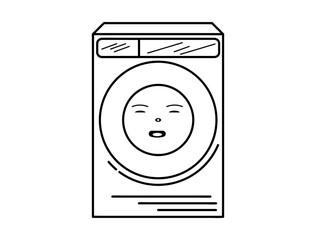 Collection of Kawaii Sketches or Doodles, Home Appliances decorated with Facial Expression Emoticons