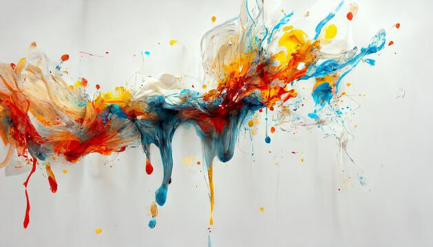 Abstrakter hintergrund mit farbspritzer auf wei&szlig;em hintergrund