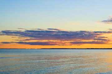 Fototapeta na wymiar Awesome sunset at the Ile of Moen, Denmark, Europe