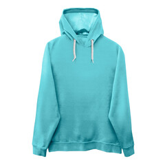 A modern Front View Wonderful Hoodie Mockup In Angel Blue Color template, to form your work more faster.