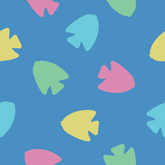 vector colorful fish on a blue background pattern
