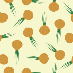 plant vector onion seamless pattern