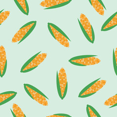 plant vector corn seamless pattern