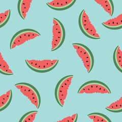 vector juicy watermelon seamless pattern