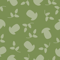 Fototapeta na wymiar vector mushrooms on green background pattern