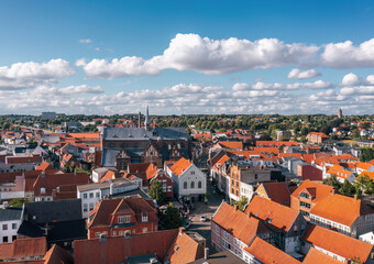 Summer view of the old town of Haderslev, Southern Denmark (Syddanmark)