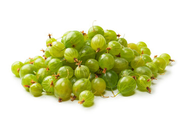A group of gooseberries isolated on a white background.