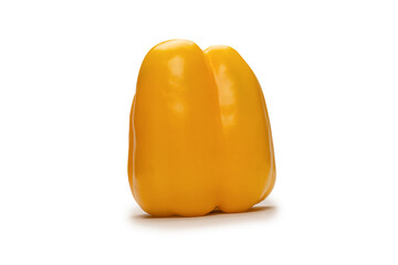 Yellow bell pepper isolated on white background.