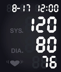 Blood pressure display. vector illustration