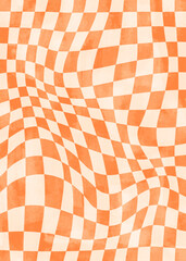 70s style background, twisted checkerboard, , wavy patterns, hippie vector texture in psychedelic style. 