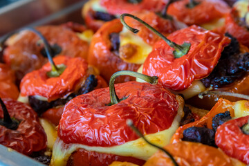 Typical peruvian food, breakfast, dinner and dessert buffet