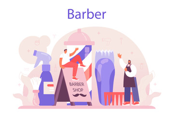 Hairdresser concept. Idea of hair care in salon with professional