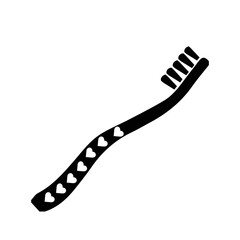 Toothbrush cleaning tooth icon | Black Vector illustration |