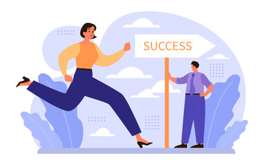 Way to success. Business or personal development journey. Self-growth