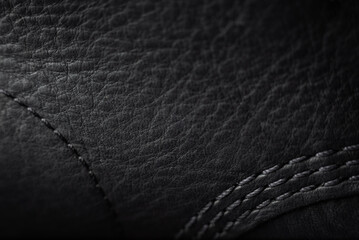 black leather boots close-up