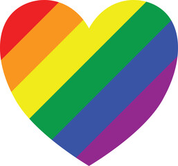 Heart shaped icon with lgbt colors.