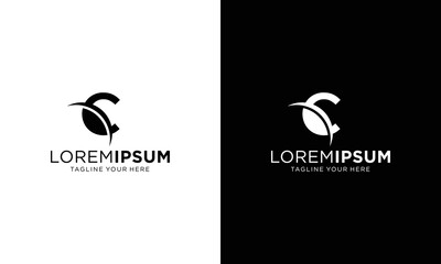 Letter C logo. Alphabet logotype vector design, C initial Shield Planet Circle logo symbol icon template, Idea logo design inspiration on a black and white background.