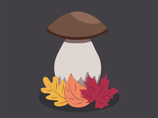 illustration of mushroom in autumn